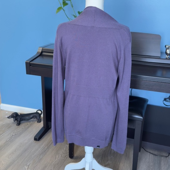 Bench Open Front Long Cardigan Sweater Purple Women’s Size Medium - Picture 2 of 10